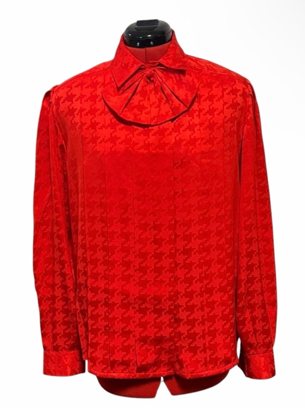 Vintage Au Courant Red Bow-Tie Blouse Size 14.